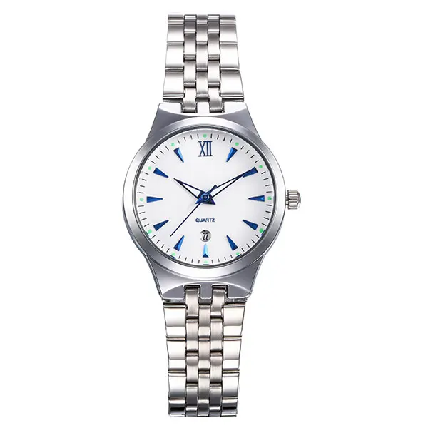 BOAMIGO, брендовые часы для мужчин, кварцевые, бизнес стиль, модные, повседневные часы, полная сталь, дата, для женщин, для влюбленных, пара, 30 м, водонепроницаемые, наручные часы - Цвет: women blue