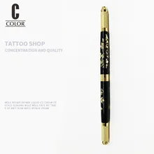 Двойной головной ручной микроблейдинг аппарат для татуажа для 3D вышивки постоянный макияж татуаж бровей губ tebori Munsu