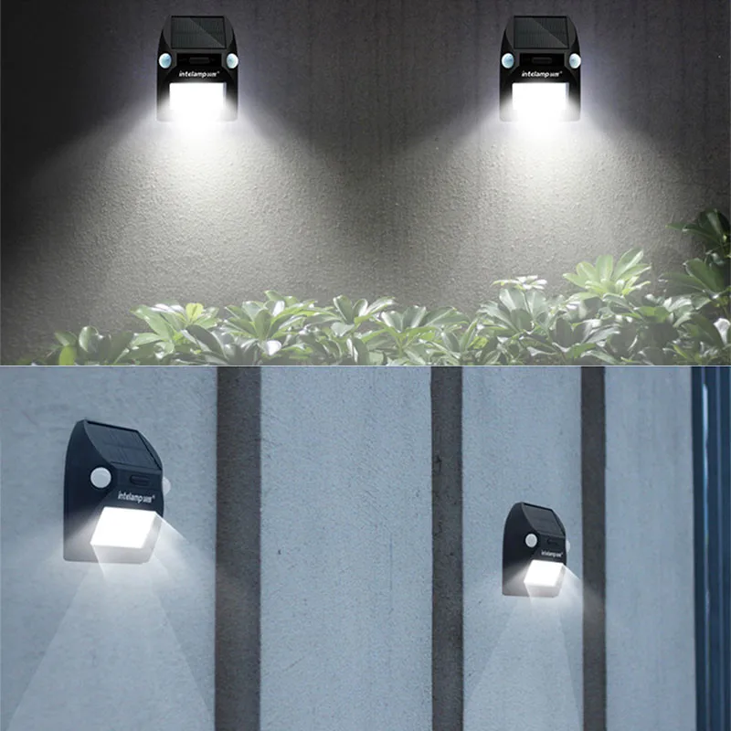 LED Solar Light Dual Motion Sensor Wall Lamp IP65 Waterproof Colorful Outdoor Spotlights RGB Wireless Sunlight Path Light