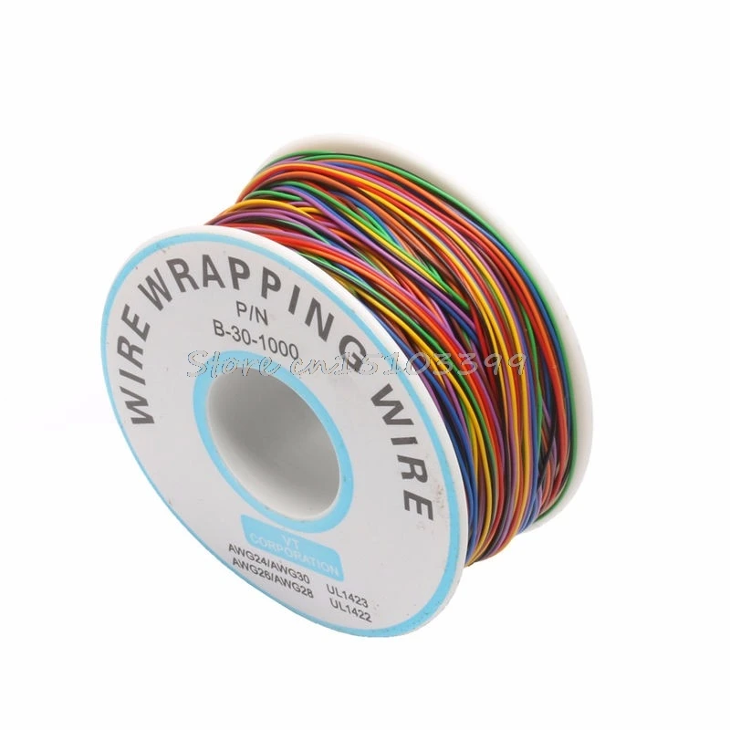 

PCB Test Core Line 30AWG Wire Single Tinned Copper Wire 8-color Board Cable Roll