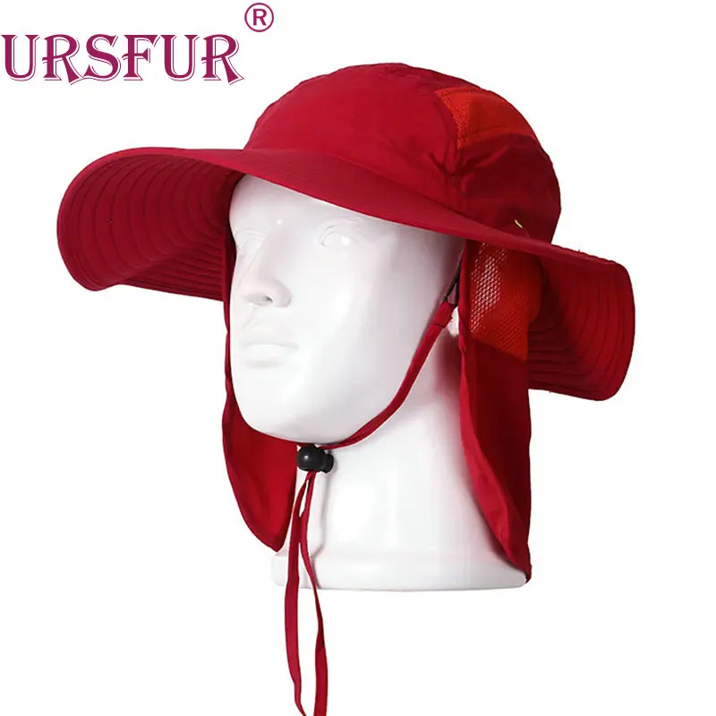 URSFUR Outdoor Brand Fishing Hiking Bucket Hats For Men Women Removable