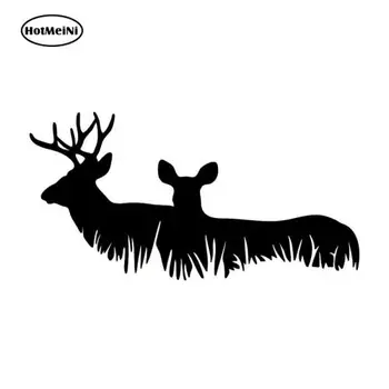 

HotMeiNi 15.2*7.6cm car sticker animal styling Deer Family Buck Hunting Rear Windshield Bumper Door Laptop decoration Decal