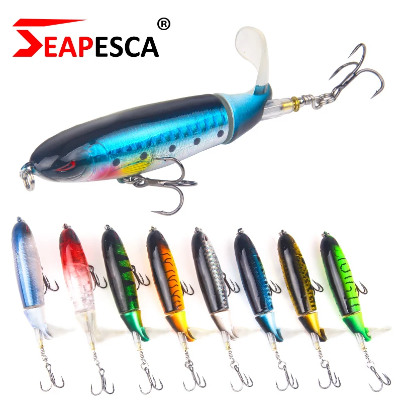 

SEAPESCA Whopper Plopper 100mm 13g Artificial Top Water Fishing Lure Rotating Tail Wobblers Professional Pesca Isca Tackle YA507