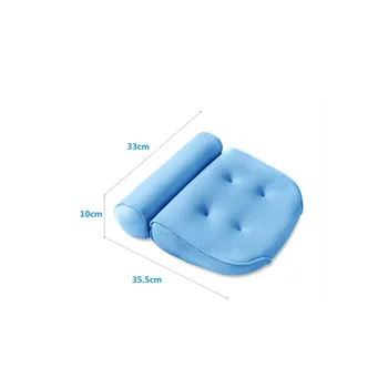 

1 Pcs Anti-slip 3D SPA Breathable Home Bath Pillow Head Neck Rest Relax 4 Suction Cup E2S