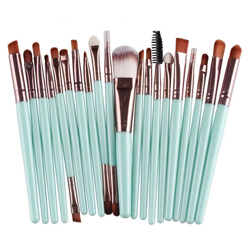

20PCS Make Up Brushes Professional Cosmetic Plastic Handle Basic Eyebrow Eyeshadow Mascara Lip Makeup Brush Set