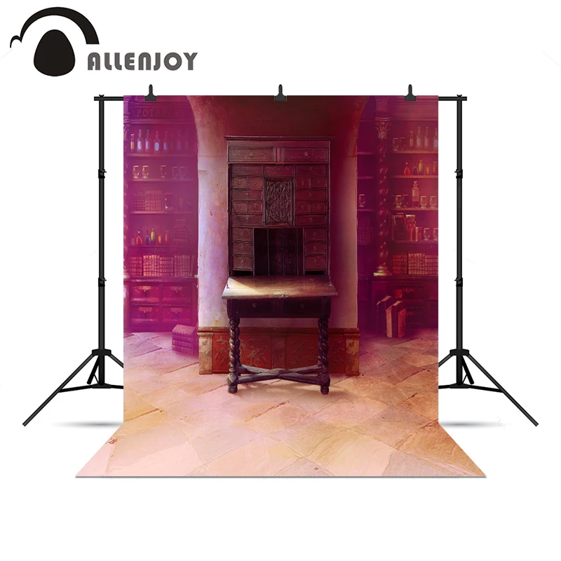 

Allenjoy backgrounds for photo studio Table drawer book shelves vintage noel Vinyl background pictures