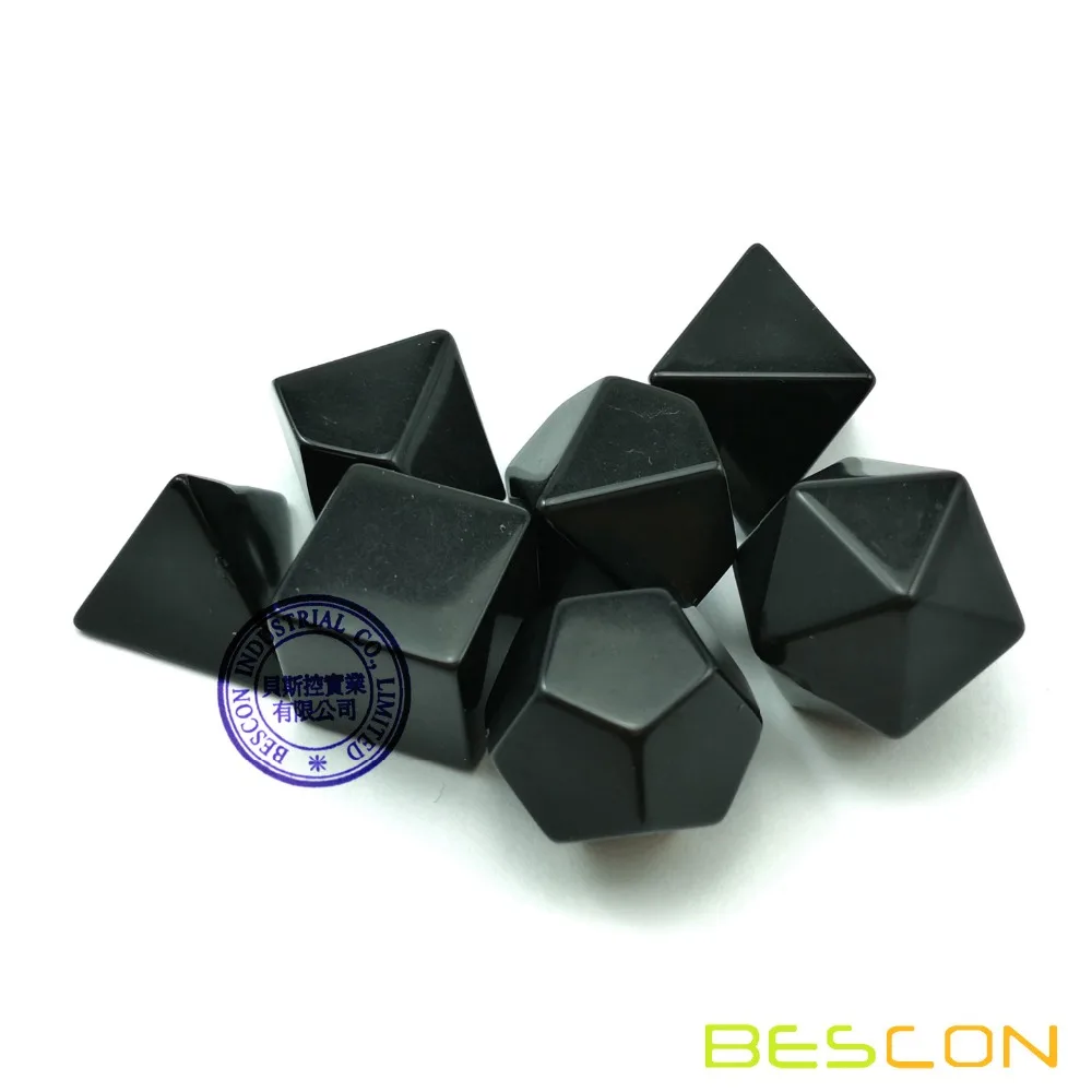 Bescon Blank Polyhedral RPG Dice Set 42pcs Artist Set, Solid Black and White Colors in Complete Set of 7, 3 Sets for Each Color 5