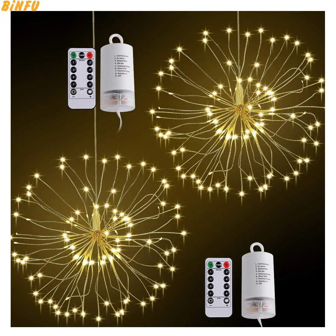 

led Explosion Star Fair String Lights Hand Made Chandeliers Firework Light Decoration Fairy Light Remote Control String Lights