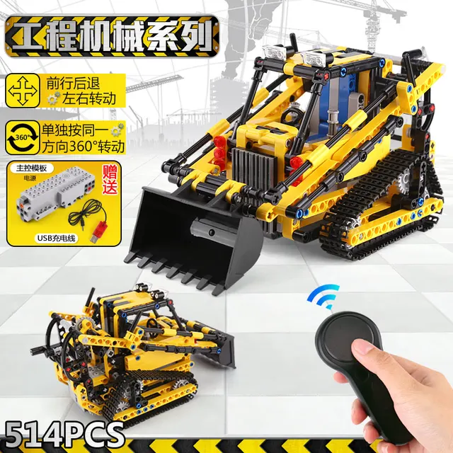 US $29.00 13014 Excavator RC Car Toys With USB Charger Set Building Blocks Bricks Assembled DIY Birthday Educ