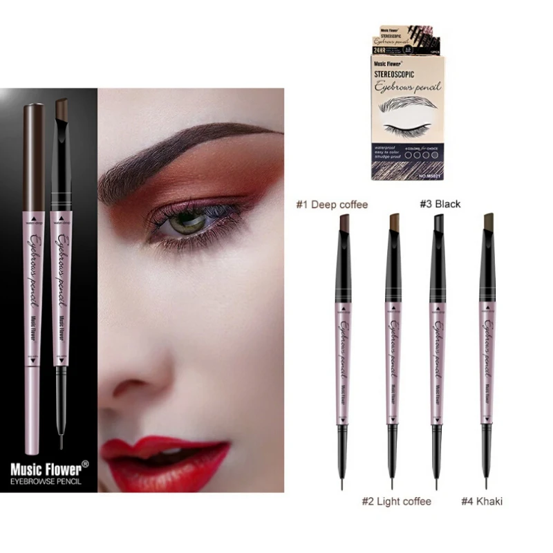 

1PC Waterproof Non-Dizzy Dyeing Long Lasting Eyebrow Pencil Double-End Eyebrow Pen