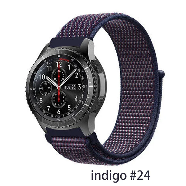 Ремешок gear s3 для samsung galaxy watch 46 мм 42 мм S4 active 2 22 мм ремешок для часов amazfit bip/gtr 47 мм huawei watch gt ремешок - Цвет ремешка: indigo 24