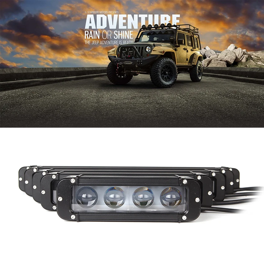 XuanBa 4D линза 11 дюймов 60 Вт светодиодный рабочий светильник для мотоцикла Atv Suv Truck 12V