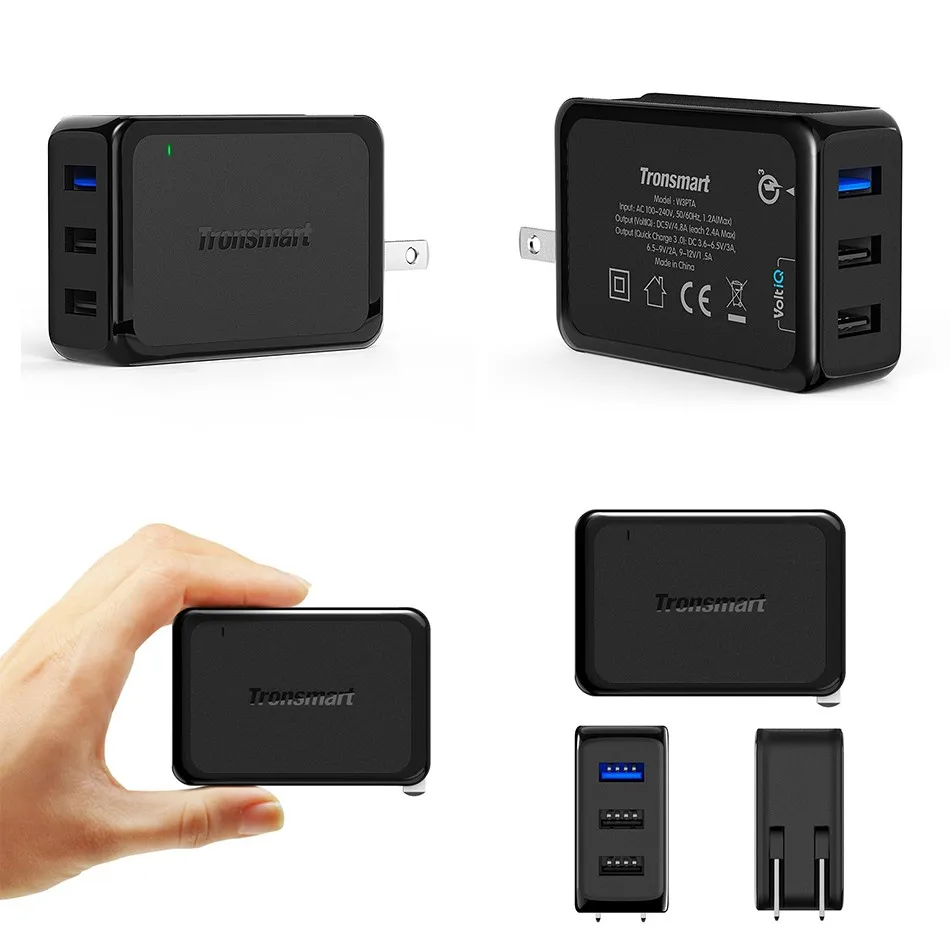 Tronsmart W3PTA USB Charger Qualcomm Certified Quick Charge 3.0 QC3.0 USB Smart Charger 1