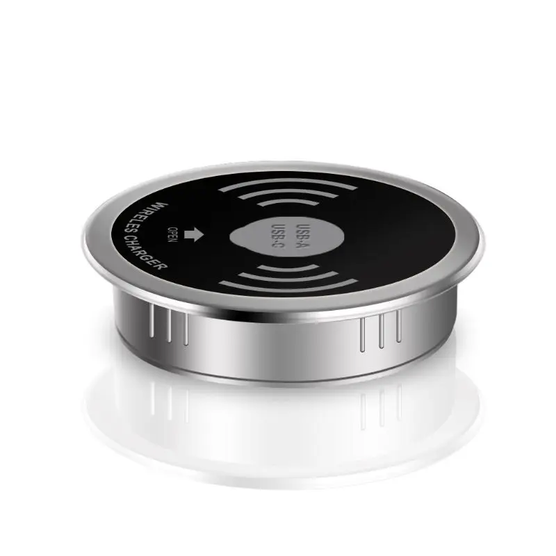 

Desktop Wireless Charger 5W Fast Charging Pad Waterproof Plug Hole Conference Table Desk Home Office for iPhone iPad Samsung