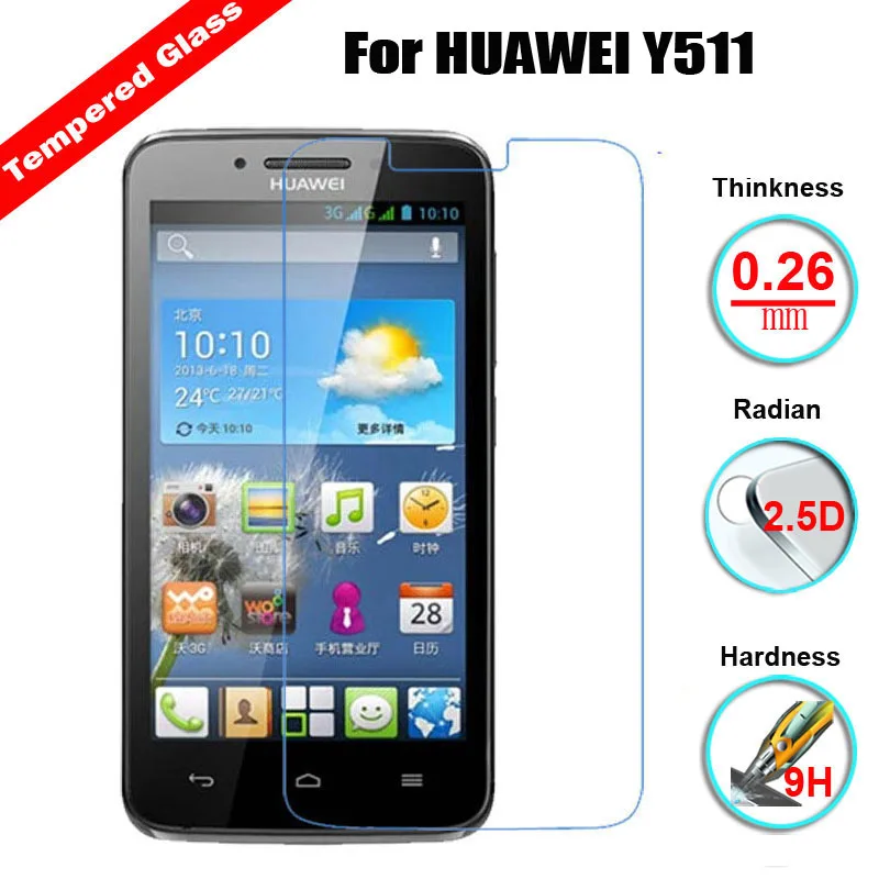 XSKEMP противоударное закаленное стекло для Huawei Ascend Y511 2.5D 9H 0 3 мм защита от царапин
