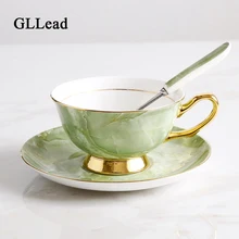 GLLead высокого качества костяного фарфора кофейная чашка блюдце мраморная керамика чайный сервиз Европейский чайная чашка из фарфора 200 мл Посуда