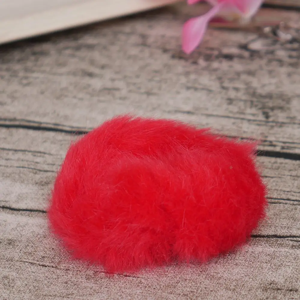 Милые трендовые теплые мягкие женские эластичные ленты из искусственного кроличьего меха для волос, аксессуары для волос для девочек, резинка для волос, головные уборы - Цвет: red