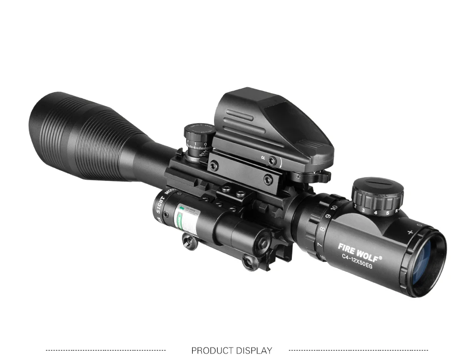 Охотничий Airsofts Riflescope 4-12X50 EG 3 в 1 Тактический Воздушный пистолет Красный Зеленый точечный лазерный прицел голографическая Оптика прицел