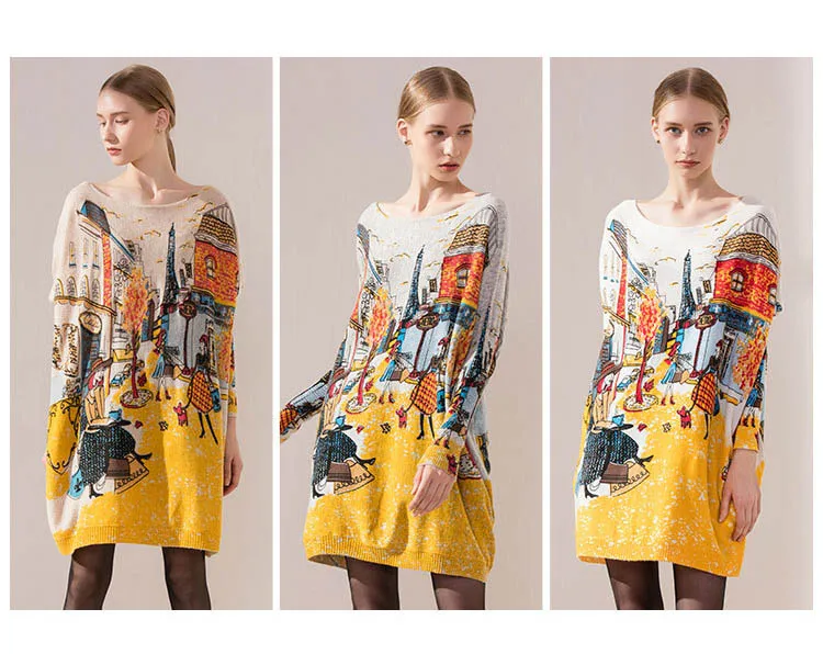 Autumn and winter models long-sleeved bat sleeves ladies single-piece pullover autumn and winter models women's sweaters (1)