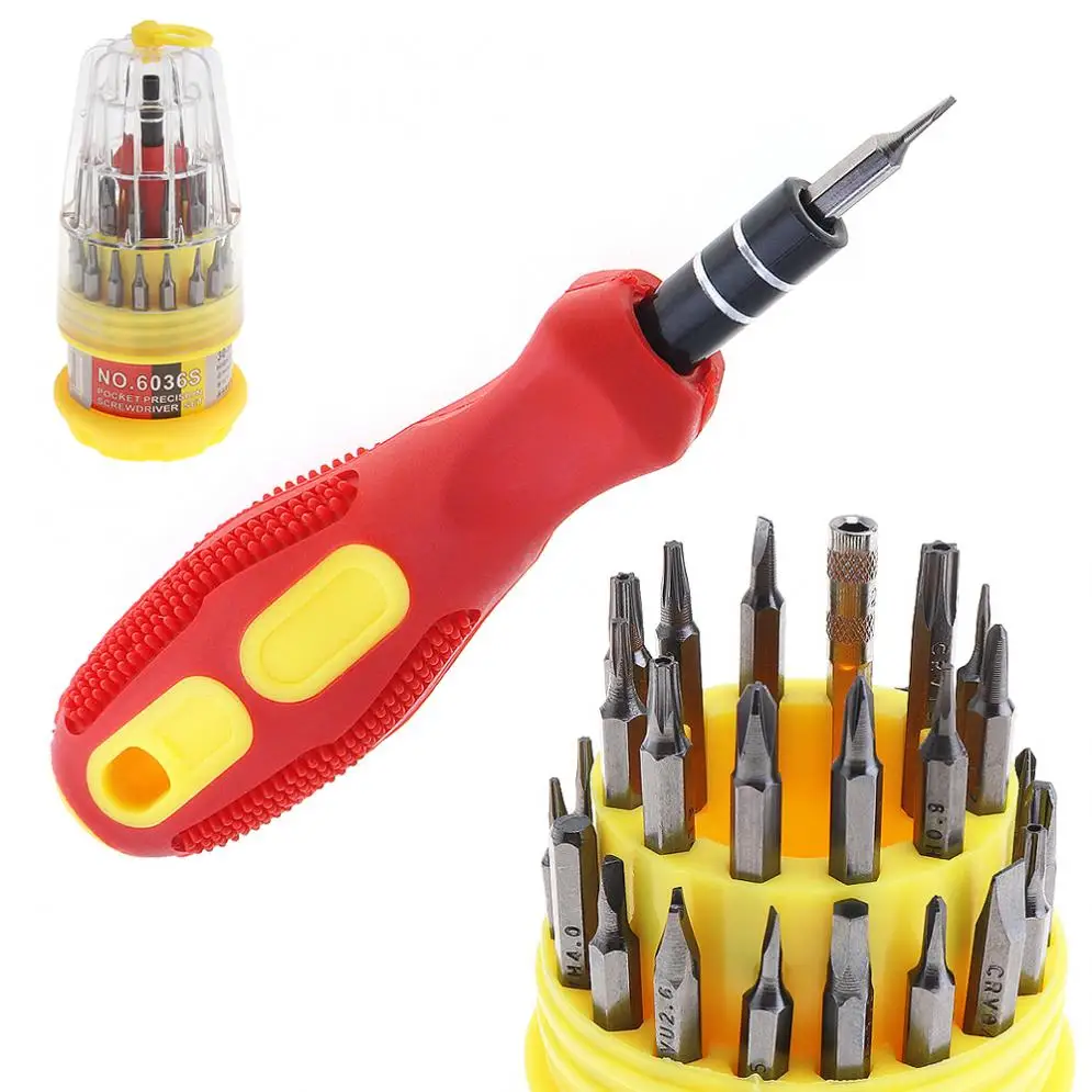 

31 in 1 Screwdriver Set Easy to Carry Open iPhone 0.8mm Precision Handle Screw Mobile Phone Repair Kit