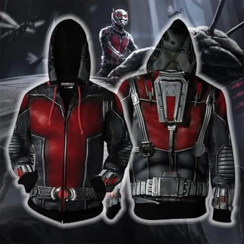 2019 New Avengers Endgame Antman Men 3D Print Hoodies Streetwear Casual Cosplay Jacket Sweatshirt Coat