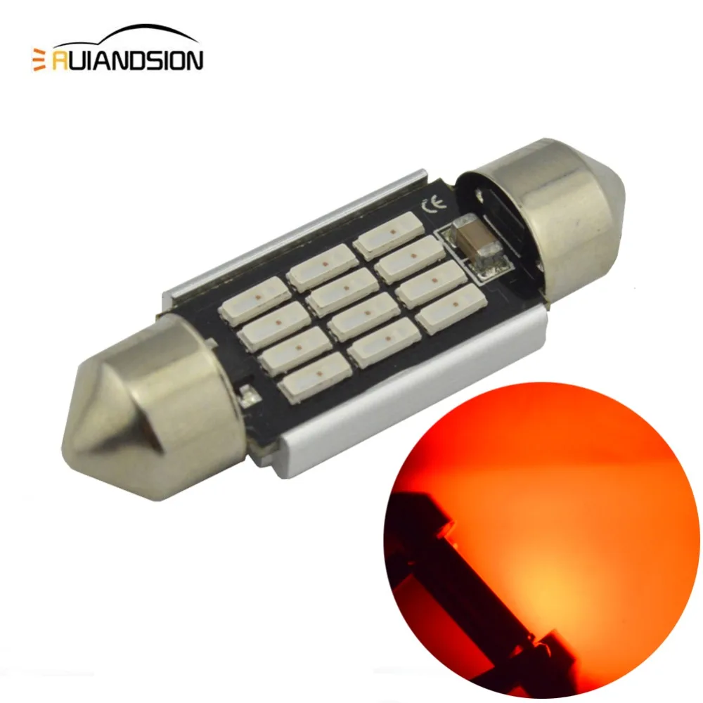 

Pair 2x Red C5W C10W LED 36/39/41mm CANBUS Car Festoon Light Auto Interior Dome AC12V 24V