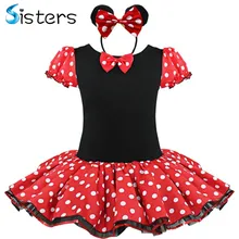 Kids Gift Minnie Mouse Party Fancy Costume Cosplay Girls Ballet Tutu Dress Ear Headband Polka Dot