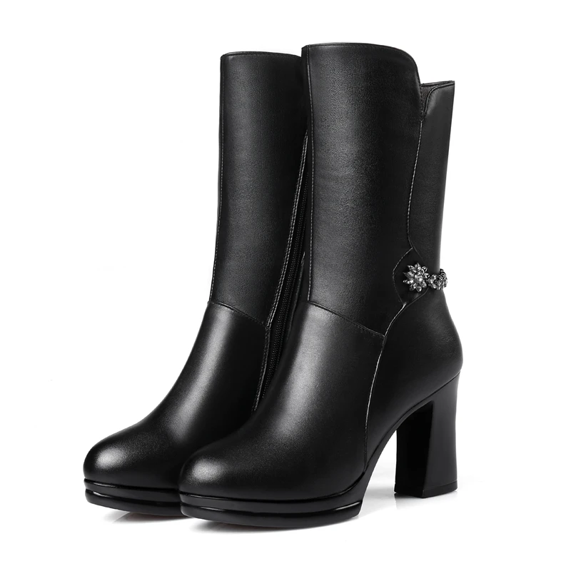 35 Con Botas Nieve Nuevo 40 Grueso Genuino Gran Las Tamaño De Gaotong Cuero Invierno 2017 Caliente Motocicleta Mujeres zTxq6T0d