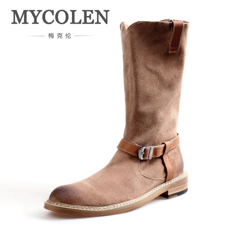 

MYCOLEN Luxury High Leather Boots Men Designer Handmade Shoes Zip Fashion Casual Work Winter Leisure High-Cut Men Male Shoes
