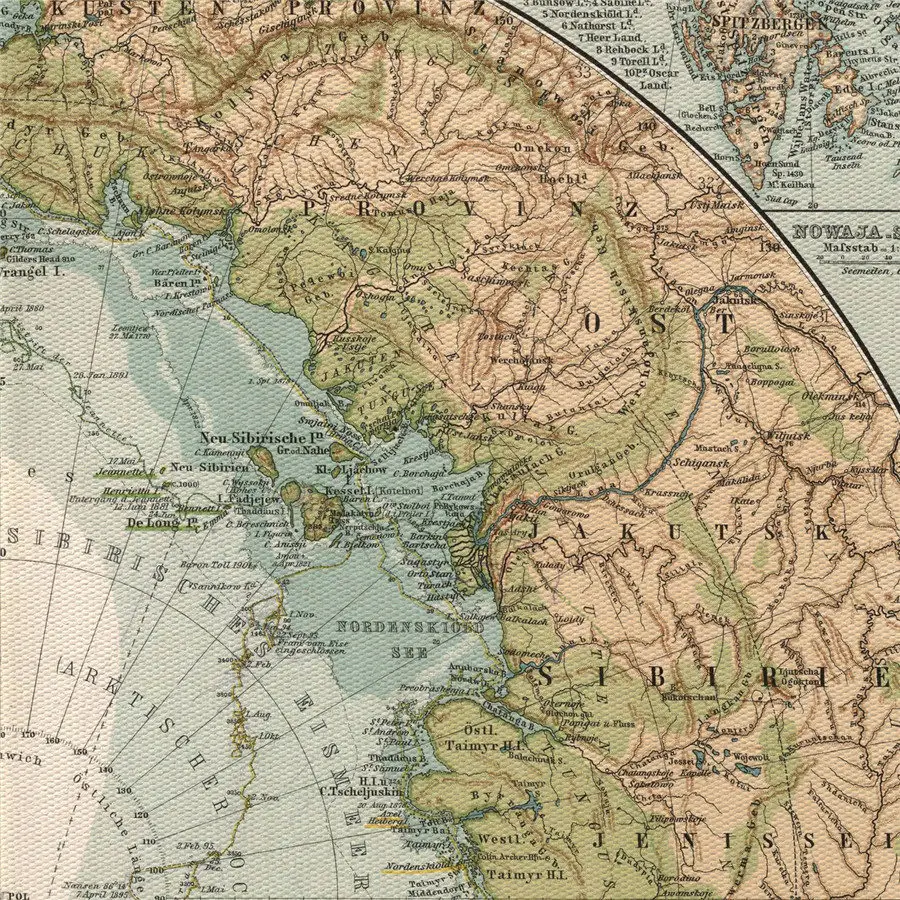1911 карта Северного Ледовитого принта холст постер винтажная Настенная Наклейка