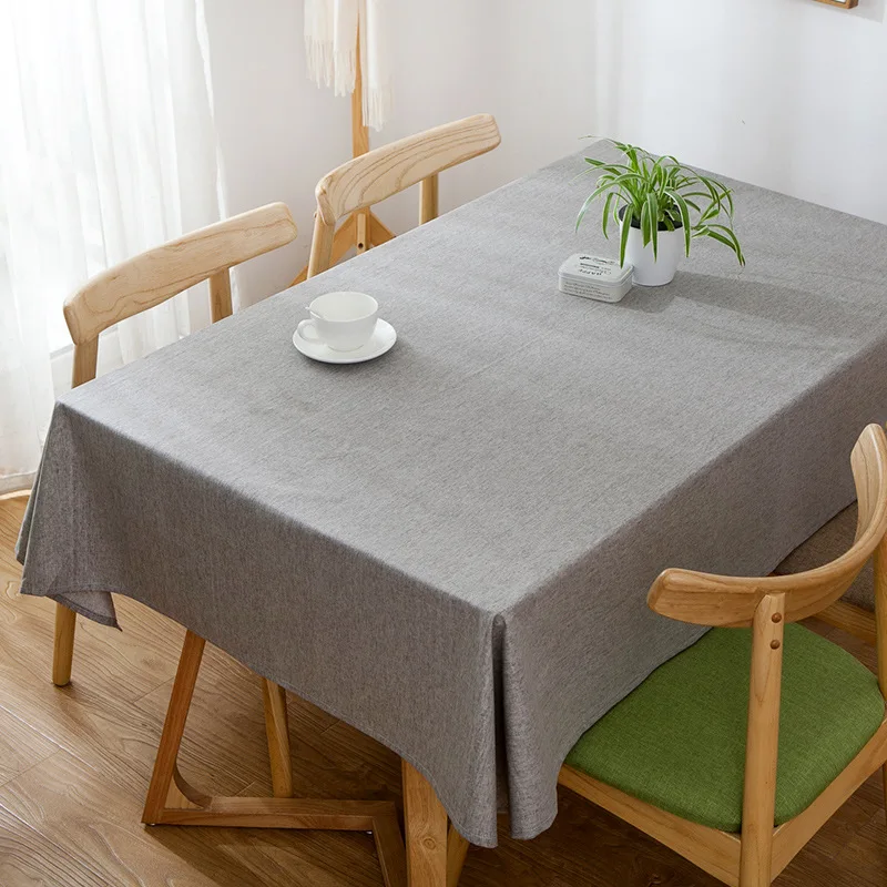 100 Cotton Thick canvas Tablecloth Pure Color Waterproof Tower