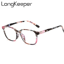 Longkeader модные цветочные очки, оправа для женщин и мужчин, квадратные очки, фирменный дизайн, женские прозрачные линзы, оптические очки