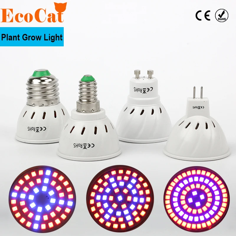 LED Grow Light Full Spectrum E27 E14 GU10 MR16 48 60 80LEDs Spot Lamp UV IR Red Blue For Flower Plant Hydroponics Bulb LED Grow Light Full Spectrum E27 E14 GU10 MR16 48 60 80LEDs Spot Lamp UV IR Red Blue For Flower Plant Hydroponics Bulb