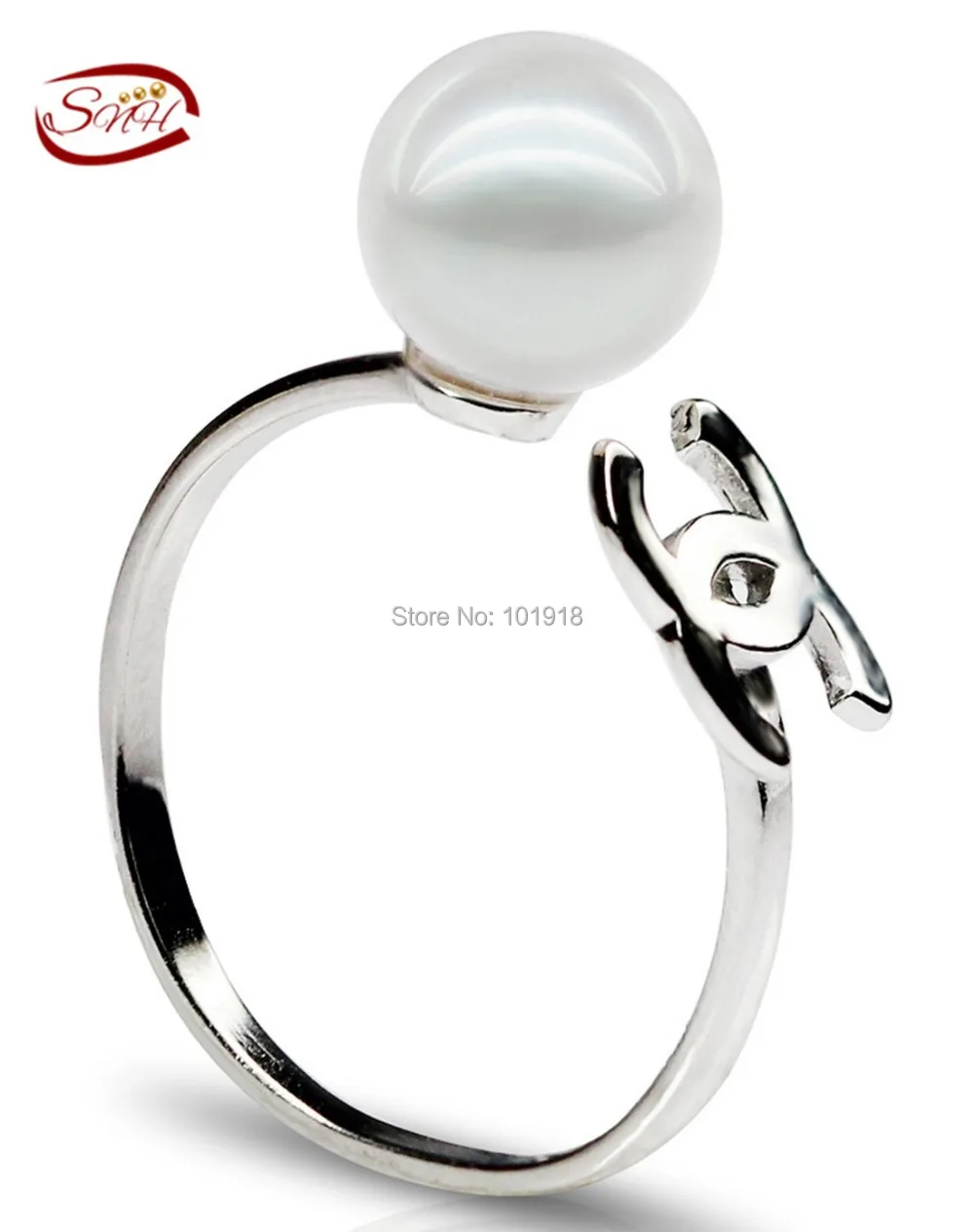 SNH 100 7 5 8mm natural freshwater Pearl rings button Shape real Freshwater Pearl s925 Silver