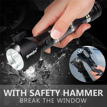 

Multi-function Solar Escape Rescue Led Flashlight Rechargeable With Safety Hammer Magnet Linterna Led Lanterna Led 40JUN24