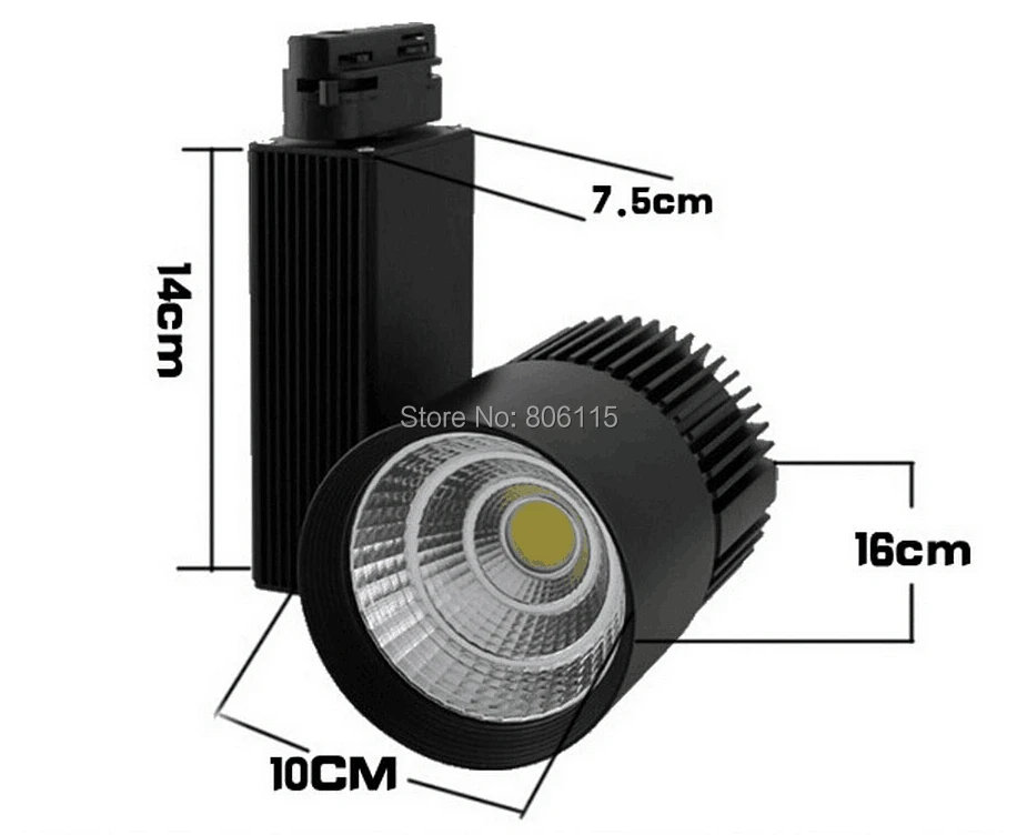 Holofotes de Luz Loja de Roupas Igual a 300w Alta Qualidade Lote 30w Cob Luz Pista Levou Ferroviário Lâmpada Halógena Ac85-265v Sapatos 10 Pçs - 2 Cheap Iluminação do percurso