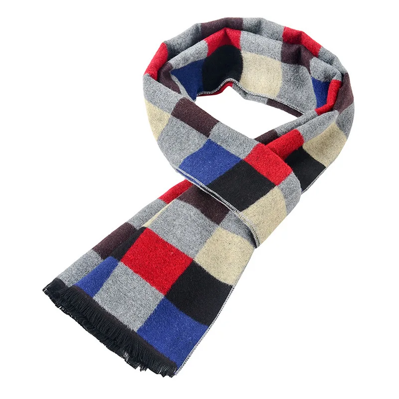 MENGLINXI, роскошный брендовый шарф, зимний мужской кашемировый клетчатый шарф, мужской модный дизайнерский шаль, высококачественные мужские шарфы для молодежи SF022
