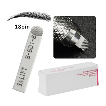 

50 Pcs U shape 14 18 Pin Permanent Makeup Manual Eyebrow Tattoo Needles for 3D Tattoo Pen WH998