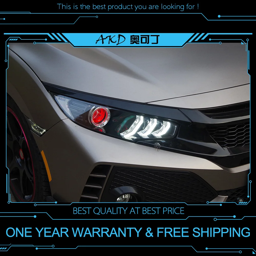 AKD tuning cars Headlight For Honda CIVIC X G10 Mustang Headlights LED