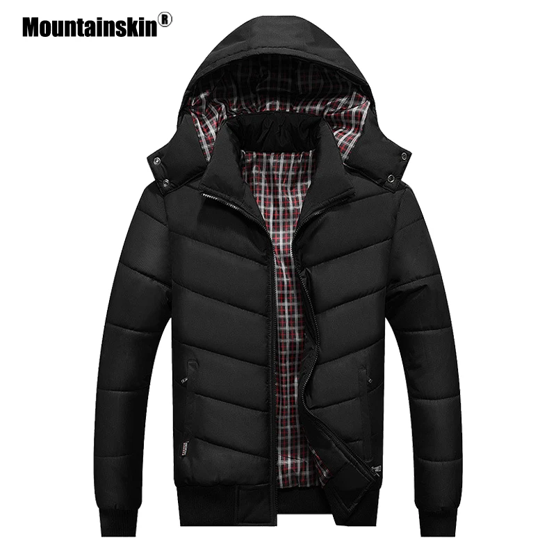 

Mountainskin New Winter Men's Coats Casual Parkas Slim Warm Thick Outerwear Hooded Overcoat Male Fashion Thermal Jackets SA547