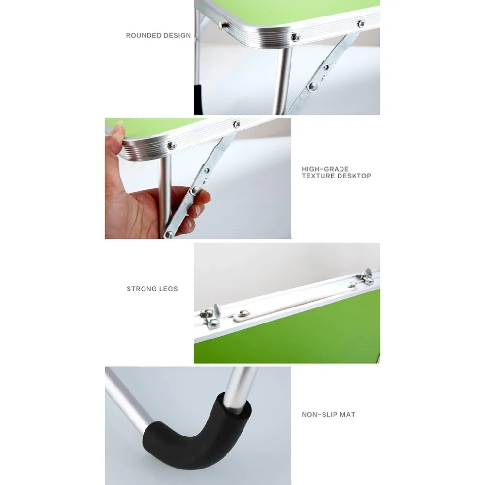 Laptop Double-Folding Computer Table Folding Computer Desk PC Laptop Table Writing Workstation Home Office Furniture