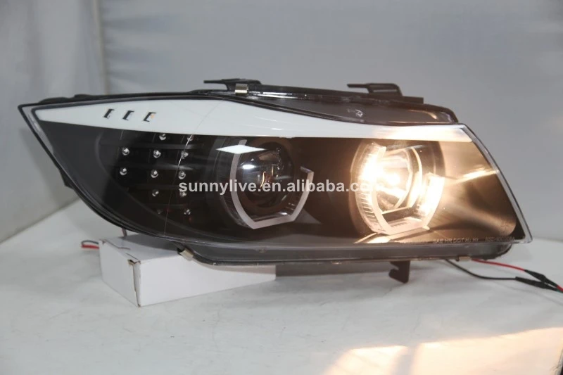 Для BMW E90 330I 320I 318i Led Ангельские глазки фар с HID комплекта 2005 2008 год JY|Фара для авто в