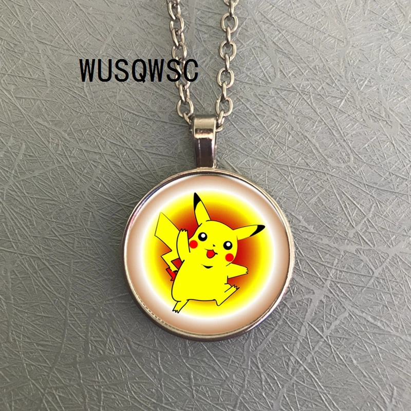 

WUSQWSC Allows SLIM3 Color Pokemon time COLLAR NECKLACE crystal Cartoon Anime pattern for kids gifts to custom map