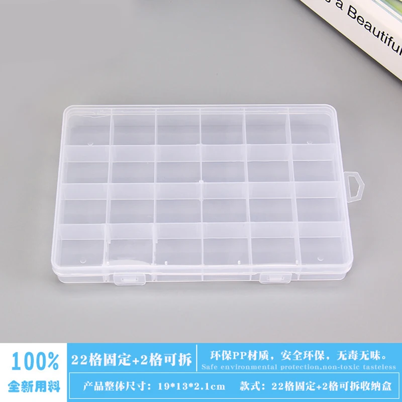 

1PCS 22+2 Detachable Transparent Plastic Storage Box Jewelry Cosmetics Fishing Gear Sorting Creative Box Wholesale