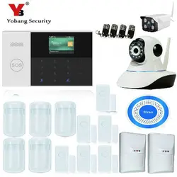 YobangSecurity кнопкой SOS 2,4 дюймов WI-FI RFID GSM SMS Главная охранной Системы Дым пожарный Сенсор видео IP Камера APP управление