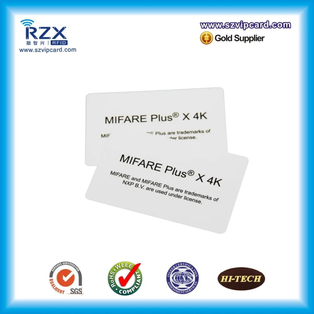 200 шт ISO14443A smart MIFARE Plus X 4K пустая карта для системы контроля доступа