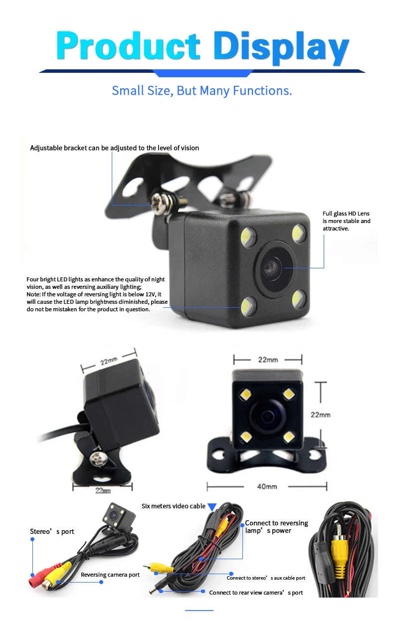 A-Sure Автомобильная камера заднего вида Универсальная Резервная парковочная камера 8 светодиодный водонепроницаемый с ночным видением 170 широкоугольное HD цветное изображение