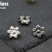 Uglyless реального S925 серебряные цветы Бисер аксессуары ювелирные изделия DIY Винтаж цветочный шарики прокладки ручной работы Цветочные выводы