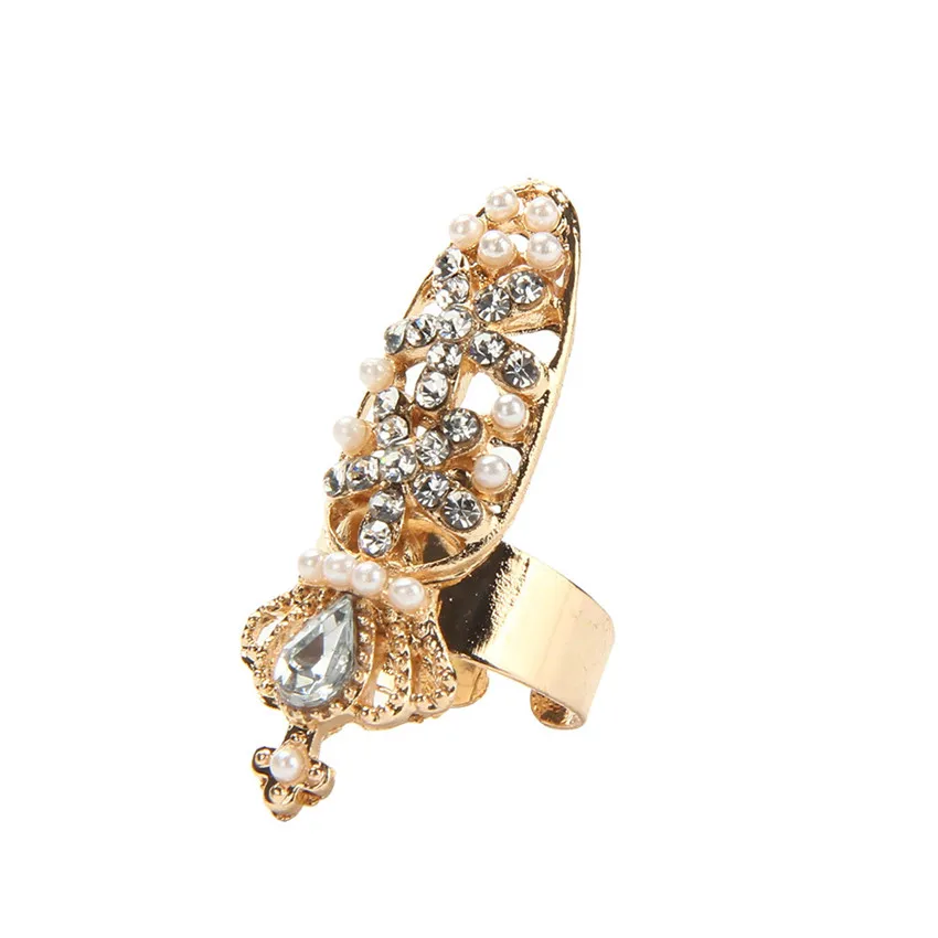Женская мода бантик ногтей элегантный корона цветок Кристалл палец накладные ногти#0306 a - Цвет: 7