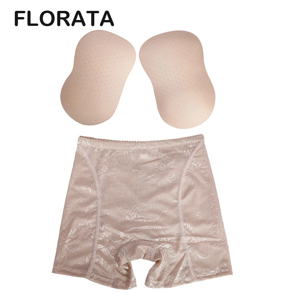 FLORATA Body Shaper, тонкие трусики, нижняя часть ягодиц, подкладка под зад, мягкий коврик, трусы, трусы, увеличивающие бедра, штаны для подтягивания ягодиц - Цвет: Beige